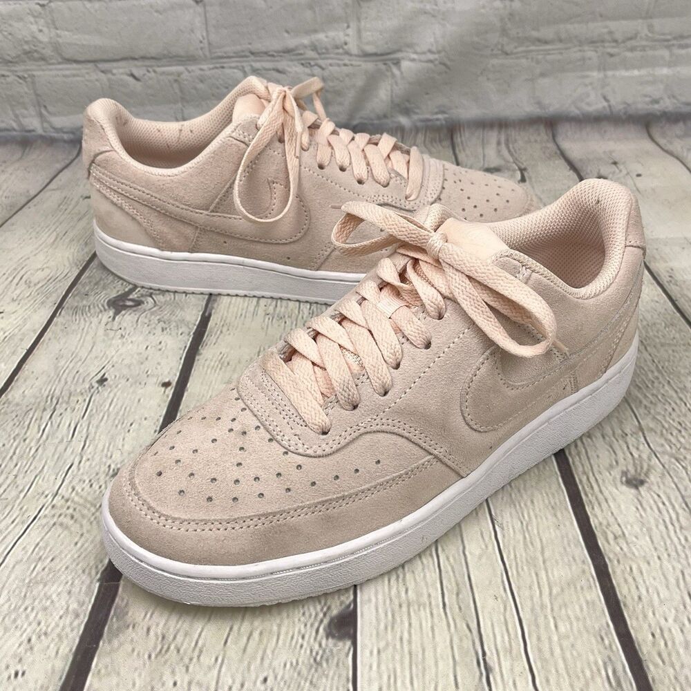 Nike Court Vision Low Sneaker Women's Size 9 Suede Orange Pearl Pink DH0253-800